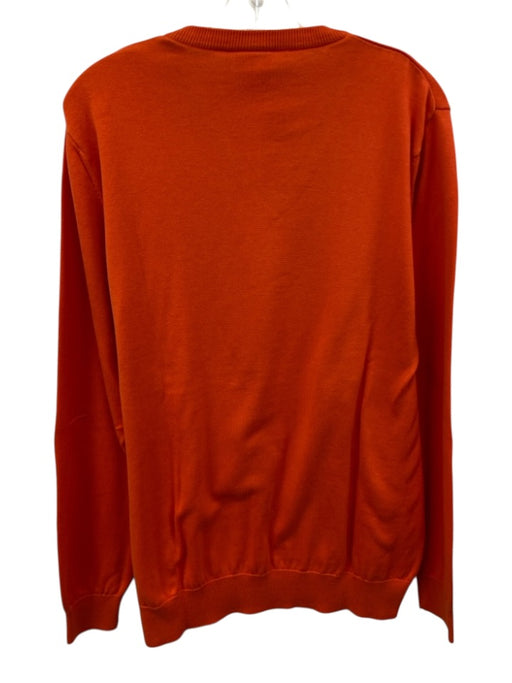 Lacoste Size 5 Orange Cotton Solid V Neck Men's Sweater Orange / 5