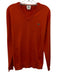 Lacoste Size 5 Orange Cotton Solid V Neck Men's Sweater Orange / 5