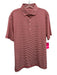 Rhoback Size M Red & White Synthetic Striped Polo Athleisure Men's Short Sleeve Red & White / M