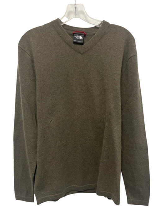 The North Face Size M Gray Wool Solid V Neck Men's Sweater Gray / M
