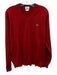 Lacoste Size 5 Red Cotton Solid V Neck Men's Sweater Red / 5