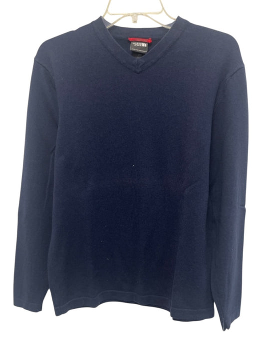The North Face Size M Blue Wool Blend Solid V Neck Men's Sweater Blue / M