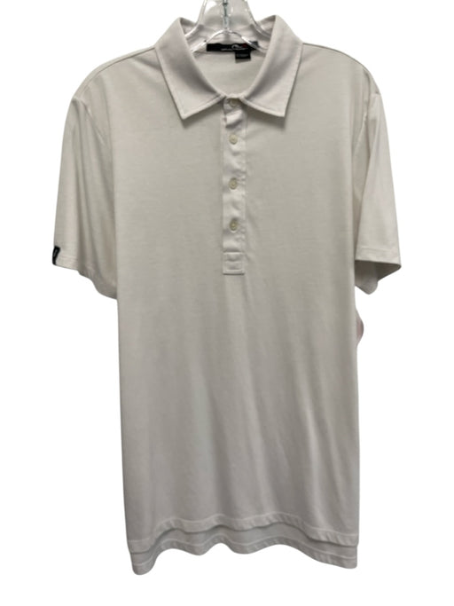 RLX Size M White Cotton Solid Polo Men's Short Sleeve White / M