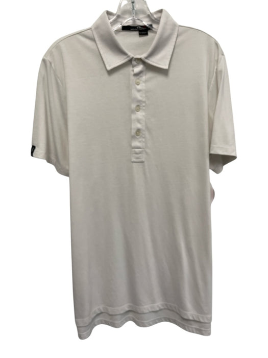 RLX Size M White Cotton Solid Polo Men's Short Sleeve White / M