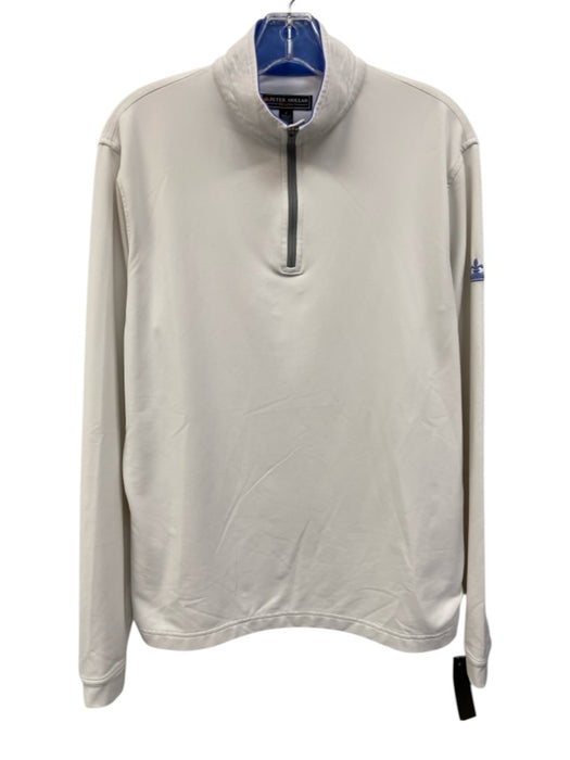 Peter Millar Size S White Synthetic Solid Athletic Quarter Zip Long Sleeve Shirt White / S