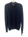 Peter Millar Size M Navy Blue Cotton Blend Solid Zip UP Leather Accents Sweater Navy Blue / M