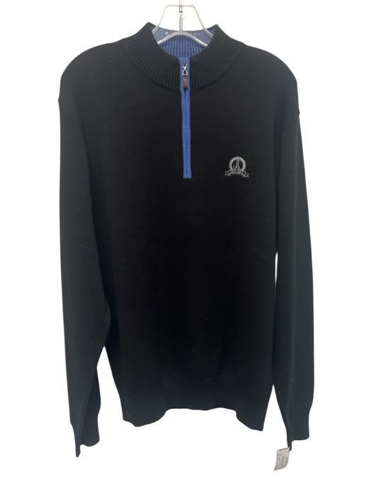Peter Millar Size S Black Wool Solid Quarter Zip Men's Sweater Black / S