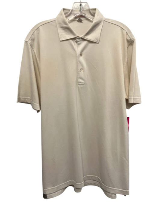 Peter Millar Size M White Synthetic Solid Polo Men's Short Sleeve White / M