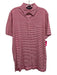 Polo Golf Size M Magenta & White Print Cotton Striped Polo Men's Short Sleeve Magenta & White Print / M