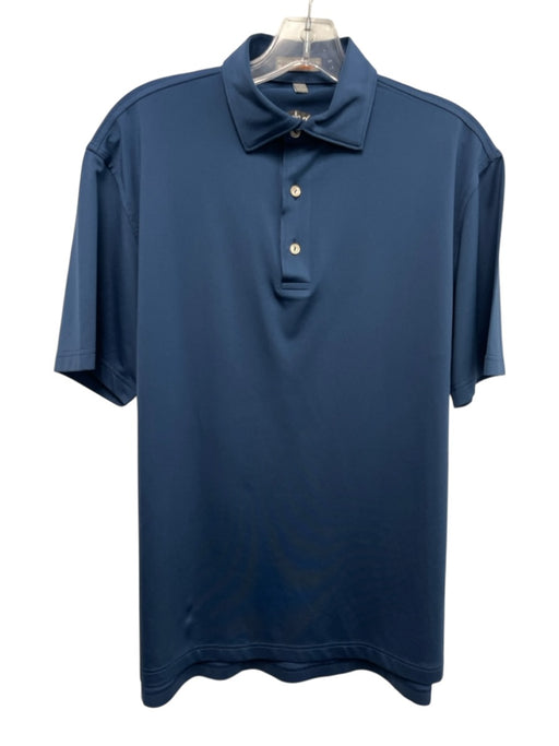 Peter Millar Size S Blue Synthetic Solid Athletic Polo Men's Short Sleeve Blue / S