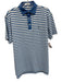 Peter Millar Size S Blue & White Synthetic Striped Polo Athleisure Short Sleeve Blue & White / S
