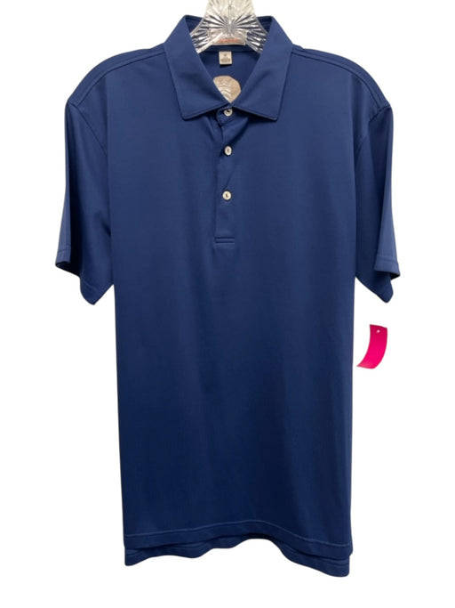 Peter Millar Size M Blue Synthetic Solid Polo Athleisure Men's Short Sleeve Blue / M