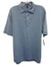 Peter Millar Size S Blue & White Synthetic Striped Polo Athleisure Short Sleeve Blue & White / S