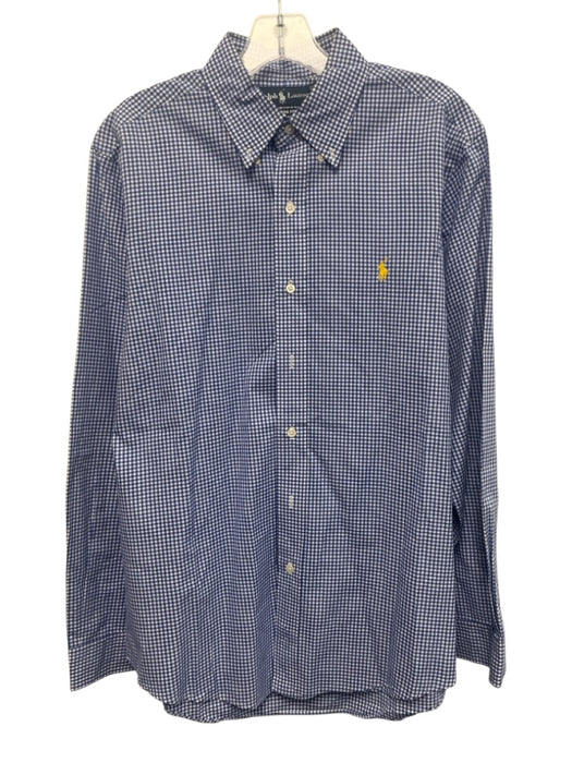 Ralph Lauren Size M Blue & White Cotton Gingham Button Up Long Sleeve Shirt Blue & White / M