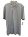 Peter Millar Size M Blue & White Synthetic Striped Polo Athleisure Short Sleeve Blue & White / M