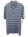 Peter Millar Size M Blue & Light Blue Synthetic Striped Polo Men's Short Sleeve Blue & Light Blue / M