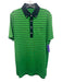 RLX Size M Green & Navy Synthetic Striped Polo Men's Short Sleeve Green & Navy / M