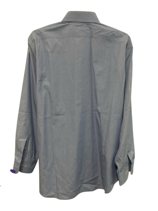 Polo Size 16 Blue Cotton Solid Spread Collar Button up Men's Long Sleeve Shirt Blue / 16