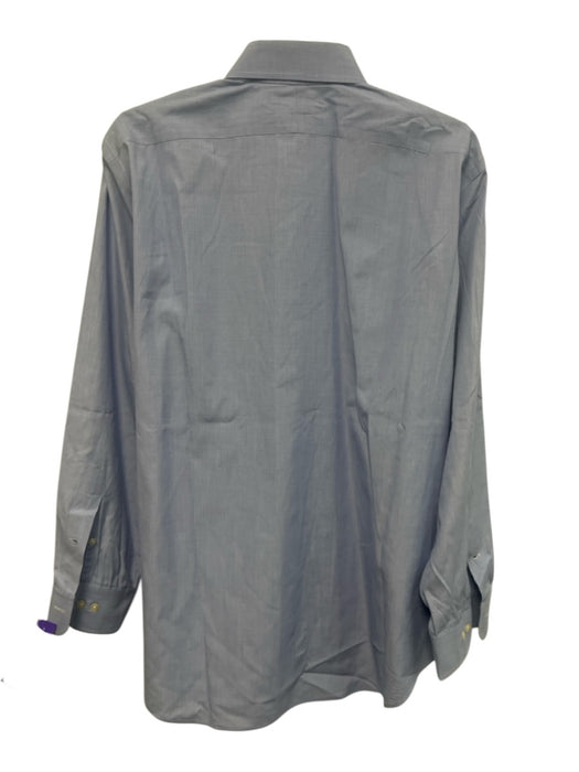 Polo Size 16 Blue Cotton Solid Spread Collar Button up Men's Long Sleeve Shirt Blue / 16