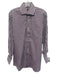 Peter Millar Size 15 Purple & White Cotton Plaid Button Up Long Sleeve Shirt Purple & White / 15
