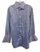 Thomas Pink Size 15.5 Blue Cotton Striped Button Up Men's Long Sleeve Shirt Blue / 15.5