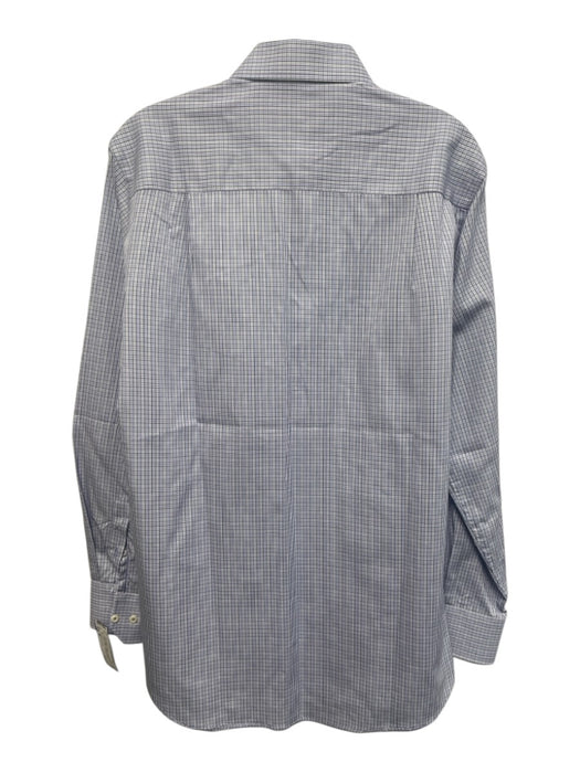 David Donahue Size M White & Multi Cotton Plaid Button Up Long Sleeve Shirt White & Multi / M