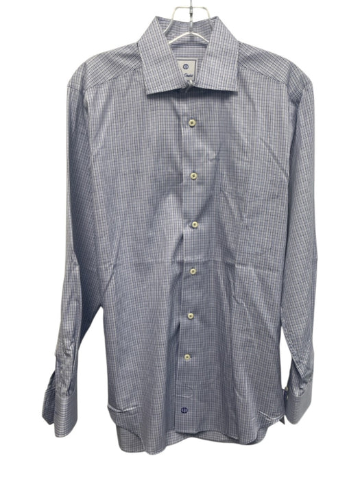David Donahue Size M White & Multi Cotton Plaid Button Up Long Sleeve Shirt White & Multi / M