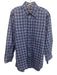 Robert Talbott Size M Blue Cotton Plaid Button Up Men's Long Sleeve Shirt Blue / M