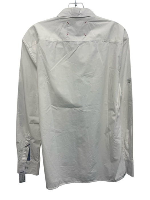 Robert Graham Size M White Cotton Solid Button Up Men's Long Sleeve Shirt White / M