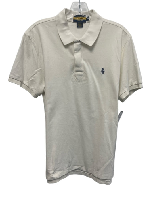 Ralph Lauren Size L White Cotton Solid Polo Men's Short Sleeve White / L