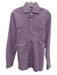 Boss Size 15 Purple & White Cotton Plaid Button Up Men's Long Sleeve Shirt Purple & White / 15