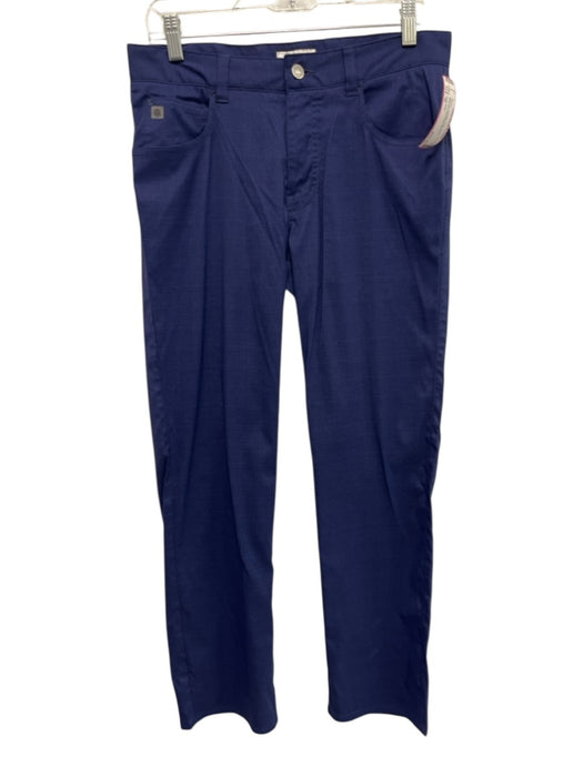 Peter Millar Size 30 Blue Synthetic Plaid Khaki Athleisure Men's Pants Blue / 30