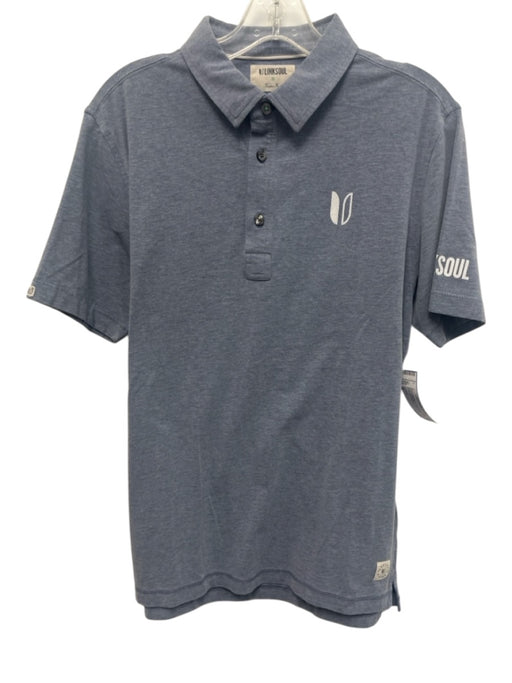 Linksoul Size S Blue Cotton Blend Solid Athletic Polo Men's Short Sleeve Blue / S