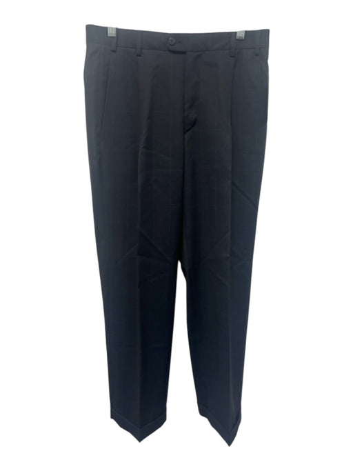 Zanella Size 30 Dark Gray Wool Windowpane Dress Men's Pants Dark Gray / 30