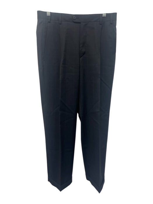 Zanella Size 30 Dark Gray Wool Windowpane Dress Men's Pants Dark Gray / 30