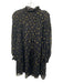 Frame Size S Black & Gold Viscose & Metallic Long puff sleeve Mock Neck Dress Black & Gold / S