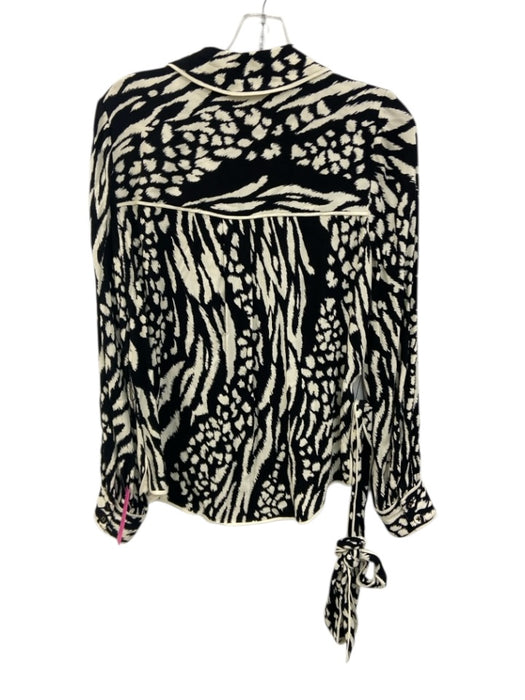 Veronica Beard Size 4 Black & White Viscose Long Sleeve Abstract Print Jacket Black & White / 4