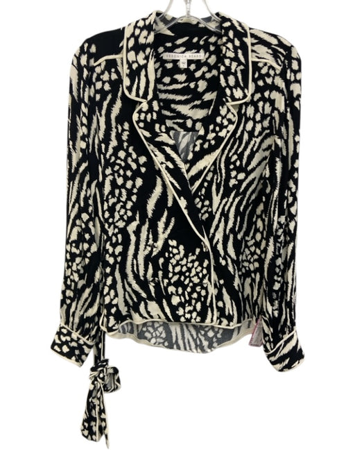 Veronica Beard Size 4 Black & White Viscose Long Sleeve Abstract Print Jacket Black & White / 4