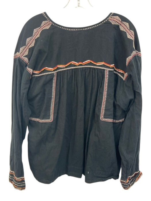 Isabel Etoile Marant Size 42 Black, Red, Yellow Cotton Long Sleeve Top Black, Red, Yellow / 42
