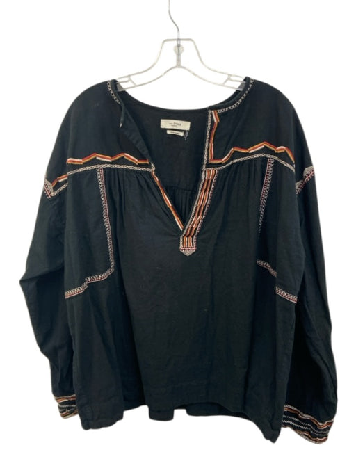 Isabel Etoile Marant Size 42 Black, Red, Yellow Cotton Long Sleeve Top Black, Red, Yellow / 42