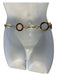 Dolce & Gabbana Black, Brown, White Leather Gold hardware Circles Chain Belts Black, Brown, White / 34