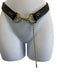 Dolce & Gabbana Black, Brown, White Leather Gold hardware Circles Chain Belts Black, Brown, White / 34