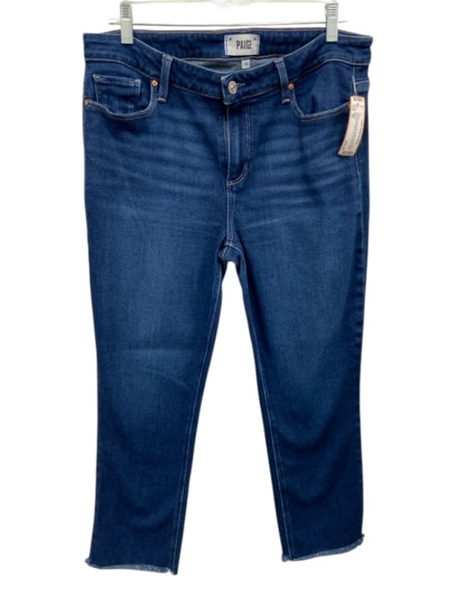 Paige Size 32 Medium dark wash Cotton Blend Denim High Rise Slim Straight Jeans Medium dark wash / 32