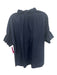 Finley Size XL Navy Blue Cotton Blend Short Balloon Sleeve Ruffle Neckline Top Navy Blue / XL