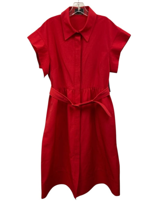 Tuckernuck Size XL Red Polyester Blend Cap Sleeve Wood Grain Button Front Dress Red / XL