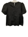 Pomander Place Size XL Black Polyester Short Bubble Sleeve Floral Jacquard Top Black / XL