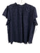 Birds of Paradis Size Large Navy Blue Cotton Short Sleeve Floral Eyelet Top Navy Blue / Large