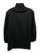 Tuckernuck Size XL Black Cotton Blend Long puff sleeve V Neck Ruffle collar Top Black / XL