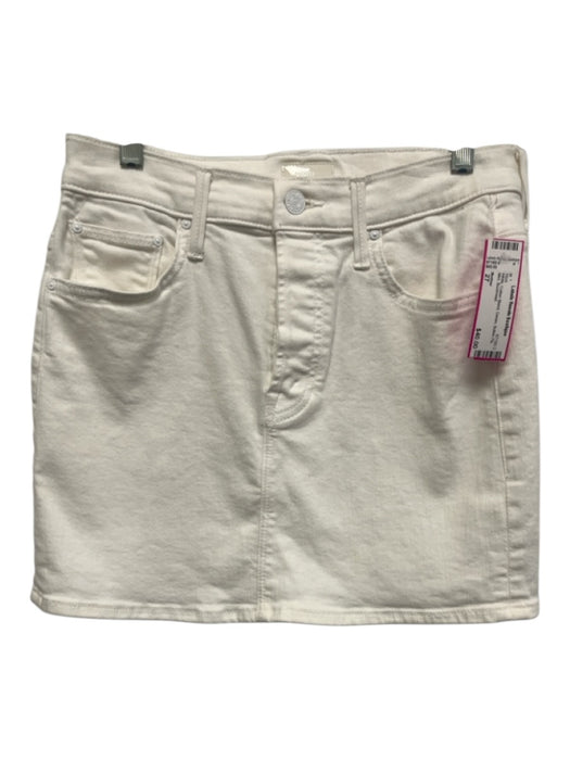 Mother Size 27 White Cotton Blend Denim Button Fly Mini Skirt White / 27