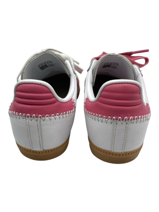 Adidas Shoe Size 8 White & Pink Leather 3 Stripe Low Top Lace Up Samba Sneakers White & Pink / 8